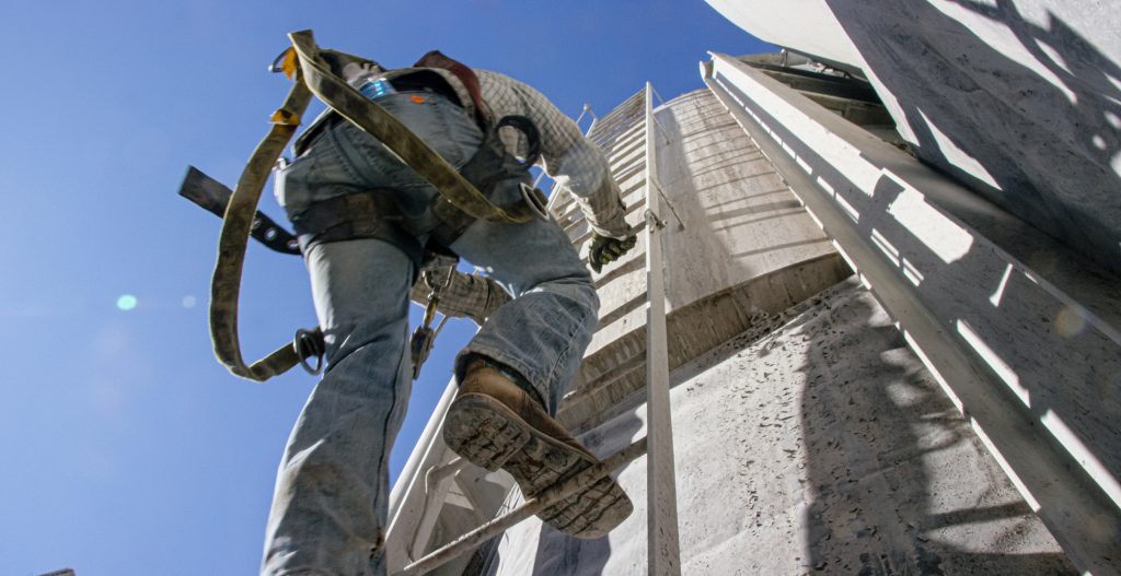 caged roof access ladders